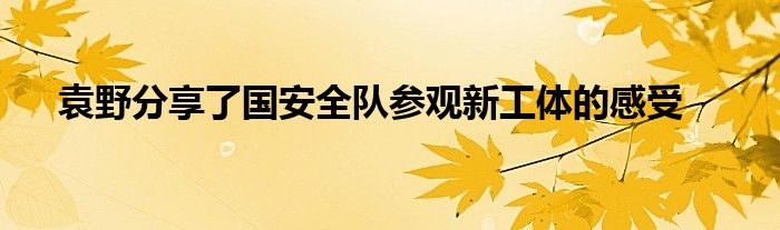 袁野分享了國(guó)安全隊(duì)參觀新工體的感受