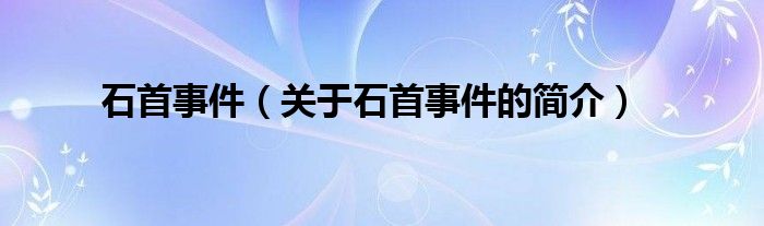 石首事件（關(guān)于石首事件的簡(jiǎn)介）