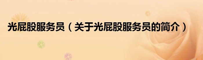 光屁股服務(wù)員（關(guān)于光屁股服務(wù)員的簡(jiǎn)介）