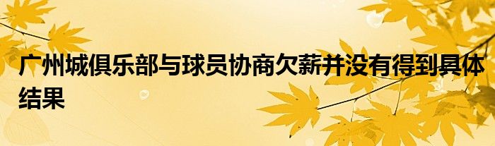 廣州城俱樂部與球員協商欠薪并沒有得到具體結果