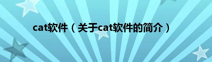 cat軟件（關于cat軟件的簡介）