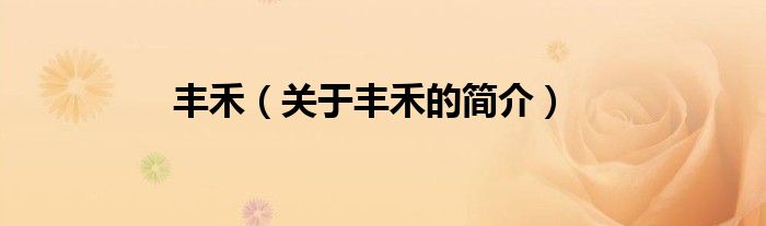 豐禾（關(guān)于豐禾的簡(jiǎn)介）