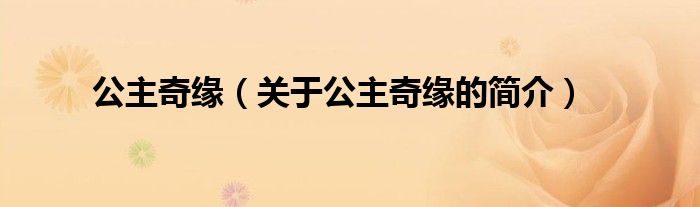 公主奇緣（關(guān)于公主奇緣的簡(jiǎn)介）