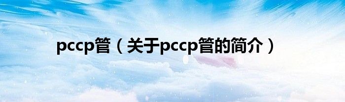 pccp管（關于pccp管的簡介）