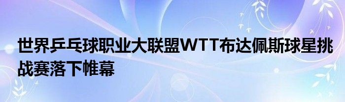 世界乒乓球職業(yè)大聯(lián)盟WTT布達佩斯球星挑戰(zhàn)賽落下帷幕