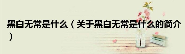 黑白無常是什么（關(guān)于黑白無常是什么的簡(jiǎn)介）