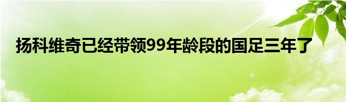 揚科維奇已經帶領99年齡段的國足三年了