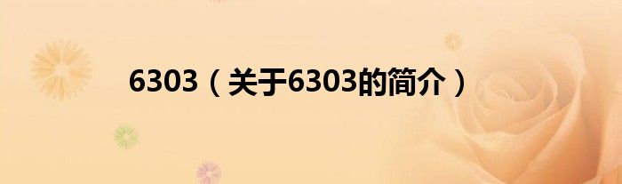 6303（關(guān)于6303的簡(jiǎn)介）