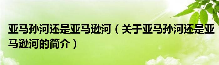 亞馬孫河還是亞馬遜河（關于亞馬孫河還是亞馬遜河的簡介）