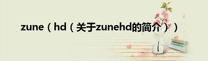 zune（hd（關(guān)于zunehd的簡(jiǎn)介））