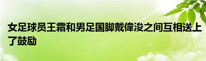 女足球員王霜和男足國(guó)腳戴偉浚之間互相送上了鼓勵(lì)