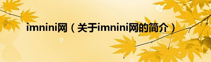 imnini網(wǎng)（關(guān)于imnini網(wǎng)的簡介）