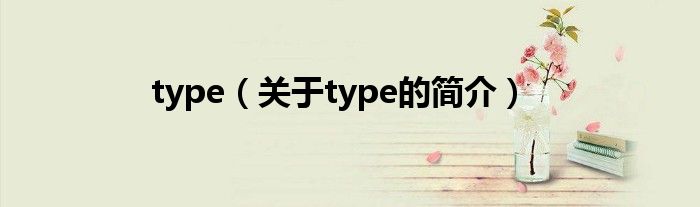 type（關(guān)于type的簡介）