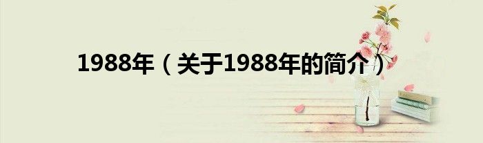 1988年（關(guān)于1988年的簡介）