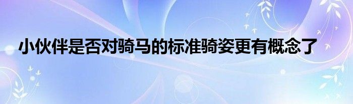 小伙伴是否對騎馬的標準騎姿更有概念了