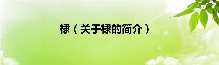 棣（關(guān)于棣的簡(jiǎn)介）