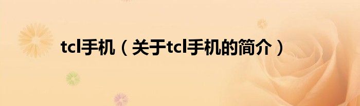 tcl手機(jī)（關(guān)于tcl手機(jī)的簡介）