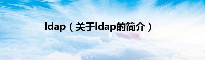 ldap（關(guān)于ldap的簡介）