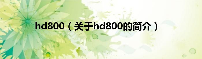 hd800（關于hd800的簡介）