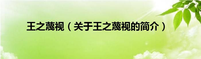 王之蔑視（關(guān)于王之蔑視的簡(jiǎn)介）