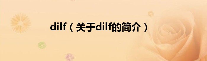 dilf（關(guān)于dilf的簡(jiǎn)介）