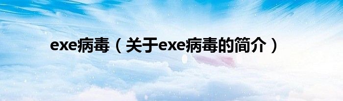 exe病毒（關于exe病毒的簡介）