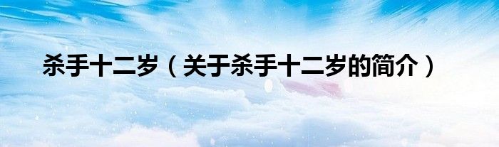 殺手十二歲（關于殺手十二歲的簡介）