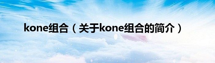 kone組合（關(guān)于kone組合的簡(jiǎn)介）