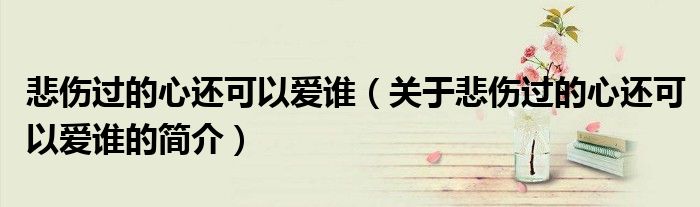 悲傷過的心還可以愛誰（關(guān)于悲傷過的心還可以愛誰的簡(jiǎn)介）