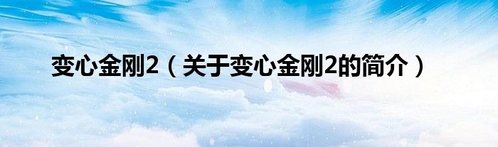 變心金剛2（關(guān)于變心金剛2的簡(jiǎn)介）