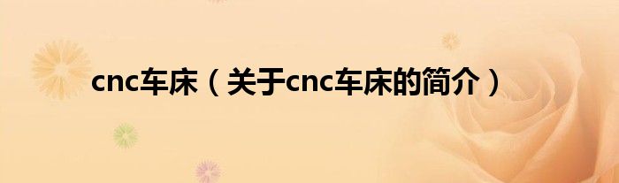 cnc車床（關(guān)于cnc車床的簡(jiǎn)介）