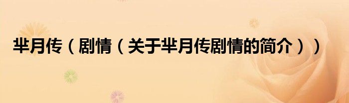 羋月傳（劇情（關(guān)于羋月傳劇情的簡(jiǎn)介））