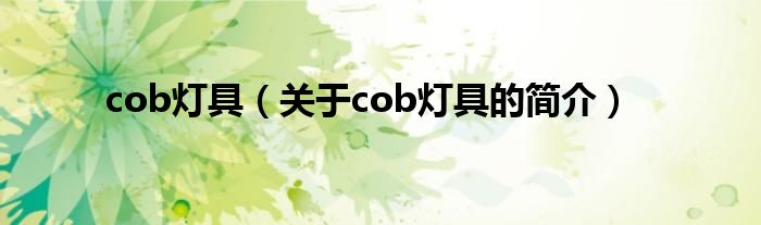 cob燈具（關(guān)于cob燈具的簡(jiǎn)介）