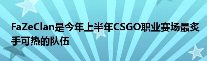 FaZeClan是今年上半年CSGO職業(yè)賽場最炙手可熱的隊伍