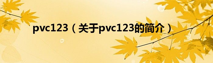 pvc123（關(guān)于pvc123的簡介）