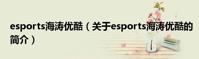 esports海濤優(yōu)酷（關(guān)于esports海濤優(yōu)酷的簡(jiǎn)介）