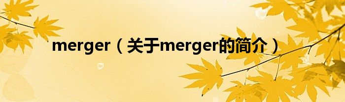 merger（關于merger的簡介）