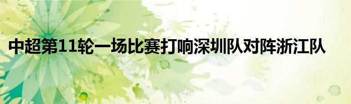 中超第11輪一場比賽打響深圳隊對陣浙江隊