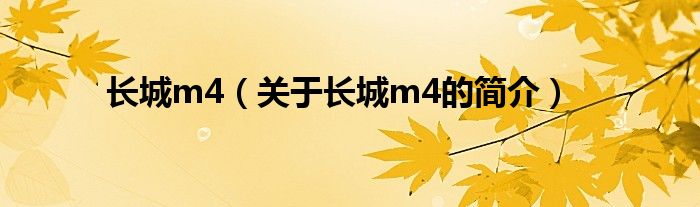 長(zhǎng)城m4（關(guān)于長(zhǎng)城m4的簡(jiǎn)介）