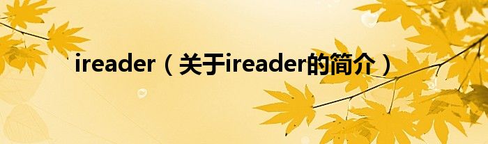 ireader（關(guān)于ireader的簡(jiǎn)介）