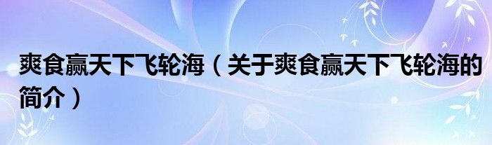 爽食贏天下飛輪海（關(guān)于爽食贏天下飛輪海的簡介）