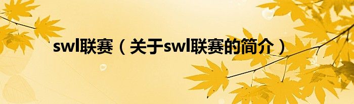 swl聯(lián)賽（關(guān)于swl聯(lián)賽的簡(jiǎn)介）