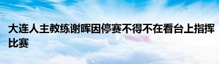 大連人主教練謝暉因停賽不得不在看臺(tái)上指揮比賽