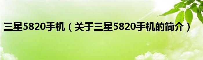 三星5820手機(jī)（關(guān)于三星5820手機(jī)的簡(jiǎn)介）