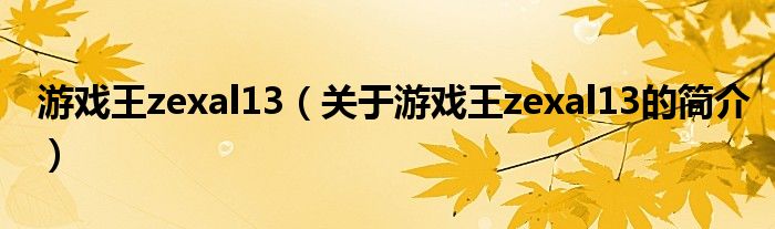 游戲王zexal13（關(guān)于游戲王zexal13的簡(jiǎn)介）