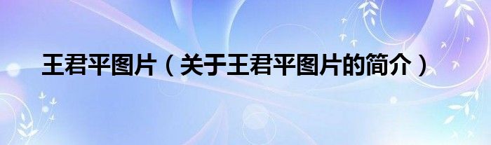 王君平圖片（關(guān)于王君平圖片的簡(jiǎn)介）