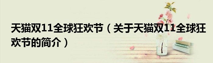 天貓雙11全球狂歡節(jié)（關(guān)于天貓雙11全球狂歡節(jié)的簡介）