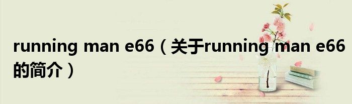 running man e66（關(guān)于running man e66的簡介）