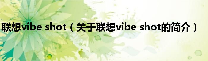 聯(lián)想vibe shot（關(guān)于聯(lián)想vibe shot的簡介）