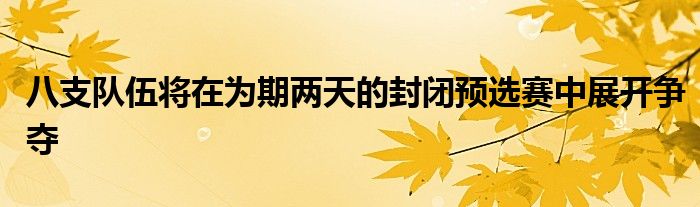 八支隊(duì)伍將在為期兩天的封閉預(yù)選賽中展開(kāi)爭(zhēng)奪